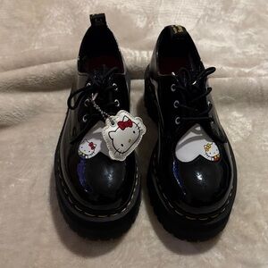 *NEVER BEEN WORN Dr. Martens 60 yrs. x Hello Kitty Black Patent Shoes w/ OG TAG